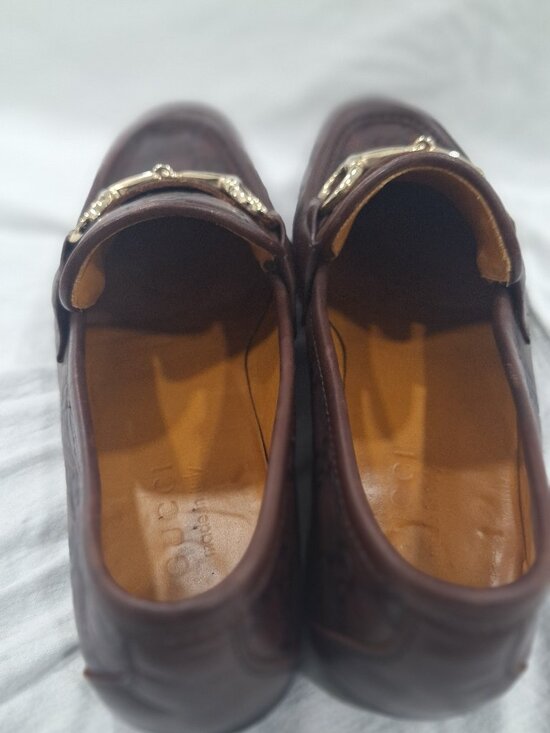 Gucci GG Monogram Leather Horsebit Loafers Brown Gold Hardware EU 40.5 main image 9